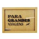 Quadro Moeda Para Grandes Viagens com Vidro 30x22x2 MDF Cru