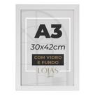 Quadro Moldura A3 30x42 Com Vidro Poster Certificado - Branco Quadro Moldura A3 30x42 Com Vidro Poster Certificado - Branco