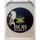 Quadro Moldura Borda Branca Bob Marley/Música/Jamaica/Cannabis