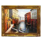 Quadro Moldura Clássica 90x120 Veneza Entalhes Óleo Sob Tela
