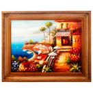 Quadro Moldura Clássica Madeira Entalhes Óleo Sob Tela Luxo