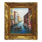 Quadro Moldura Classica Trabalhado Oleo Sobre Tela Veneza