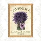 Quadro Moldura Dourada Buquê De Lavanda 45x34cm
