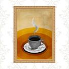 Quadro Moldura Dourada Café Terracota 33x24cm Quadro Moldura Dourada Café Terracota 33x24cm