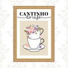 Quadro Moldura Dourada Cantinho Do Café 45x34cm