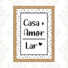 Quadro Moldura Dourada Casa Amor Lar 24x18cm Quadro Moldura Dourada Casa Amor Lar 24x18cm