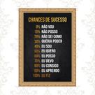 Quadro Moldura Dourada Chances Sucesso 45x34cm
