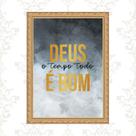 Quadro Moldura Dourada Deus é Bom 24x18cm Quadro Moldura Dourada Deus é Bom 24x18cm