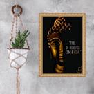Quadro Moldura Dourada Frase Buda 24x18cm