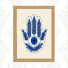 Quadro Moldura Dourada Hamsa Olho Grego 33x24cm Quadro Moldura Dourada Hamsa Olho Grego 33x24cm