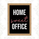 Quadro Moldura Dourada Home Sweet Office 24x18cm