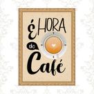 Quadro Moldura Dourada Hora Do Café 33x24cm Quadro Moldura Dourada Hora Do Café 33x24cm
