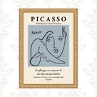 Quadro Moldura Dourada Picasso - Azul 45x34cm Quadro Moldura Dourada Picasso - Azul 45x34cm