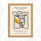 Quadro Moldura Dourada Picasso - Figurativo 33x24cm Quadro Moldura Dourada Picasso - Figurativo 33x24cm