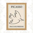Quadro Moldura Dourada Picasso - Pomba 45x34cm Quadro Moldura Dourada Picasso - Pomba 45x34cm