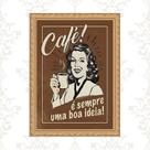 Quadro Moldura Dourada Retrô Café 45x34cm Quadro Moldura Dourada Retrô Café 45x34cm