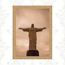 Quadro Moldura Dourada Rio De Janeiro - Cristo 45x34cm Quadro Moldura Dourada Rio De Janeiro - Cristo 45x34cm