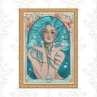 Quadro Moldura Dourada Signo Aquário 45x34cm Quadro Moldura Dourada Signo Aquário 45x34cm