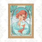 Quadro Moldura Dourada Signo Peixes 45x34cm Quadro Moldura Dourada Signo Peixes 45x34cm