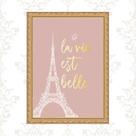 Quadro Moldura Dourada Torre Eiffel 24x18cm