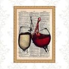Quadro Moldura Dourada Vinho Tinto e Branco 33x24cm Quadro Moldura Dourada Vinho Tinto e Branco 33x24cm