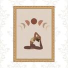 Quadro Moldura Dourada Yoga - Fases Lua 33x24cm Quadro Moldura Dourada Yoga - Fases Lua 33x24cm