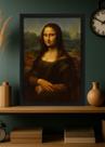 Quadro Mona Lisa com Vidro e Moldura Preta Tamanho:21cm x 30cm (A4)
