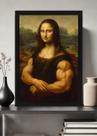 Quadro Mona Lisa Musculosa com Vidro e Moldura Preta Tamanho:21cm x 30cm (A4)
