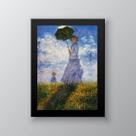 Quadro Monet Mulher 33x24cm - Vidro e Moldura Branca