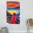 Quadro Mosaico Dead Pool Grito 3 Peças Para Decoração de Ambientes