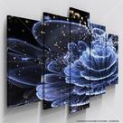Quadro Mosaico Flor Lotus Digital Blue Copa Sala Quarto Hall