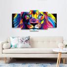 Quadro Mosaico Leão Modenro Art 5 Peças decorativo Quadro Mosaico Leão Modenro Art 5 Peças decorativo
