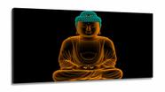 Quadro Mosaico Meditando Buda em Tecido Canvas 130x60