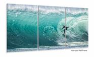 Quadro Mosaico Onda Mar Surf 5 Peças decorativo 120x60 3 peças