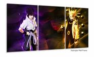 Quadro Mosaico Para Quarto Naruto e Sasuke Uchiha 120x60 em tecido 3 peças
