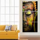 Quadro Mosaico para Sala 60x120 Rosto Buda Budismo