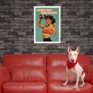 Quadro Motivacional Vintage Mulher Academia 33x24cm