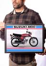 Quadro Moto Suzuki A100 Antiga Pôster Arte Decoração