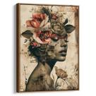 Quadro Mulher com Flores e Sonhos Poéticos Eternos