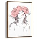 Quadro Mulher com Flores e Sussurros de Pétalas