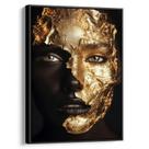 Quadro Mulher Negra Dourada em Contrastes de Luz