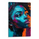 Quadro Mulher Negra em Reflexos de Luz e Cor Quadro Mulher Negra em Reflexos de Luz e Cor