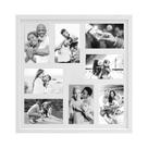 Quadro Multifotos 40x40 com 8 Molduras para Fotos com Vidro e Paspatur para Lavabo Escritório Hall