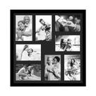 Quadro Multifotos 40x40 com 8 Molduras para Fotos com Vidro e Paspatur para Lavabo Escritório Hall