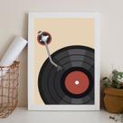 Quadro Music Poster- Record 24x18cm