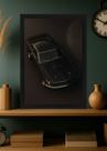 Quadro Mustang Clássico Com Vidro e Moldura Preta Tamanho:21cm x 30cm (A4)