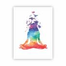 Quadro Namastê - Ioga - Yoga Meditação Colorido com Moldura