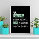 Quadro Não Estou Disponível Mas Agradeço 33x24cm