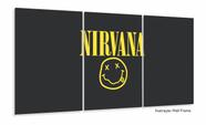 Quadro Nirvana Música Banda Decorativo Em Tecido 3 Peças