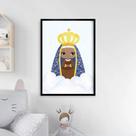Quadro Nossa Senhora Aparecida Baby Azul 45x34cm - com vidro